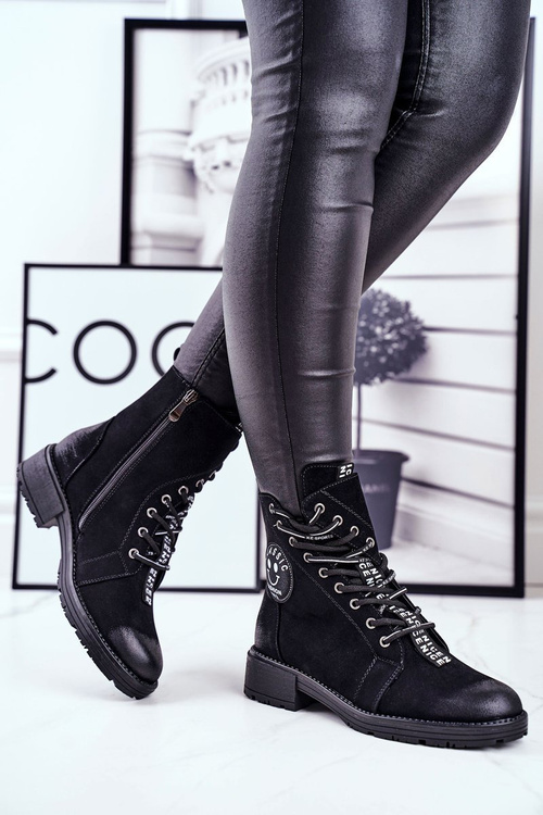 Чоботи жіночі на плоскому ходу Black Aspen