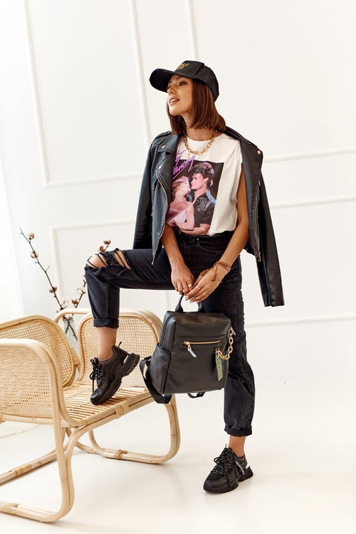 Жіночий шкіряний рюкзак NOBO NBAG-K1800 Czarny