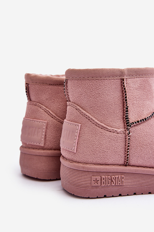 Дитячі зимові черевики утеплені хутром з вушками Рожева Betty