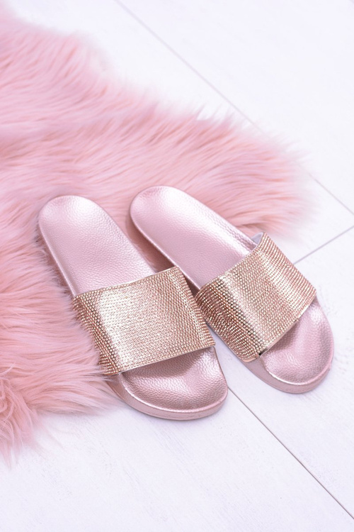 Жіночі шльопанці LadyCristal Zirconia Pink Gold
