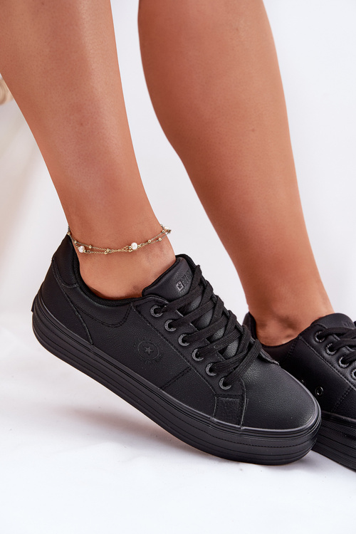 Еко Шкіряні Кросівки Жіночі На Платформі Big Star RR274299 Чорні
