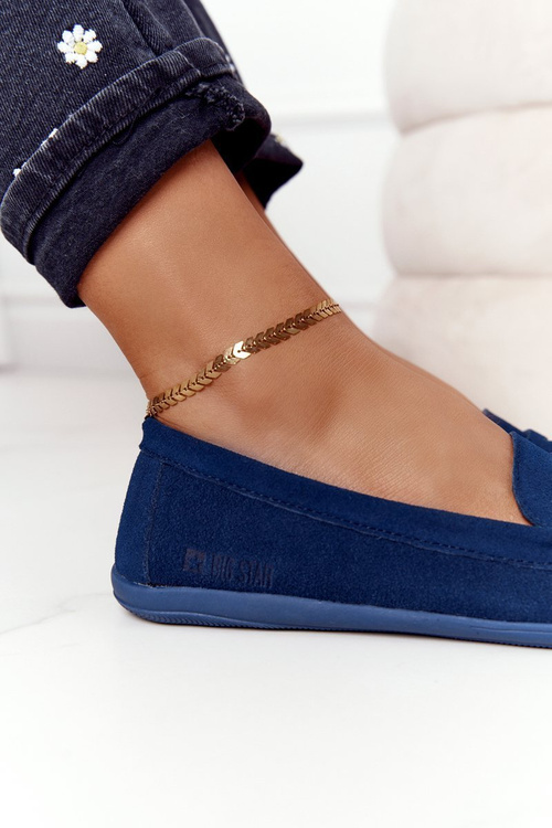 Жіночі замшеві мокасини Big Star HH274663 Темно-синій