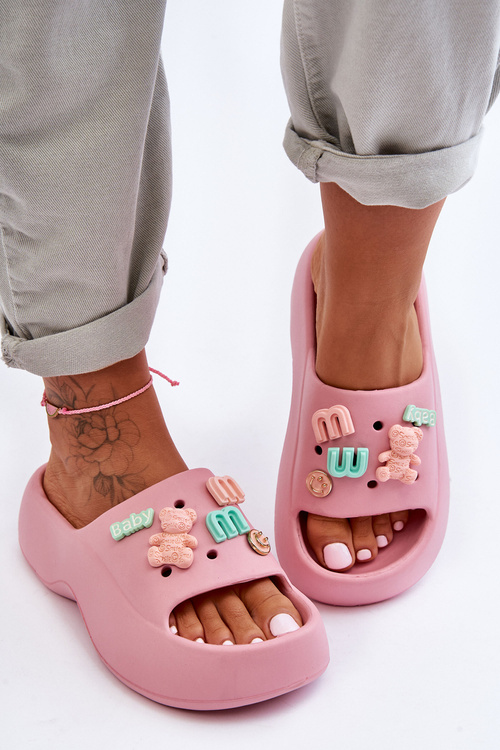 М'які жіночі поролонові тапочки з декором Рожевий Лорі