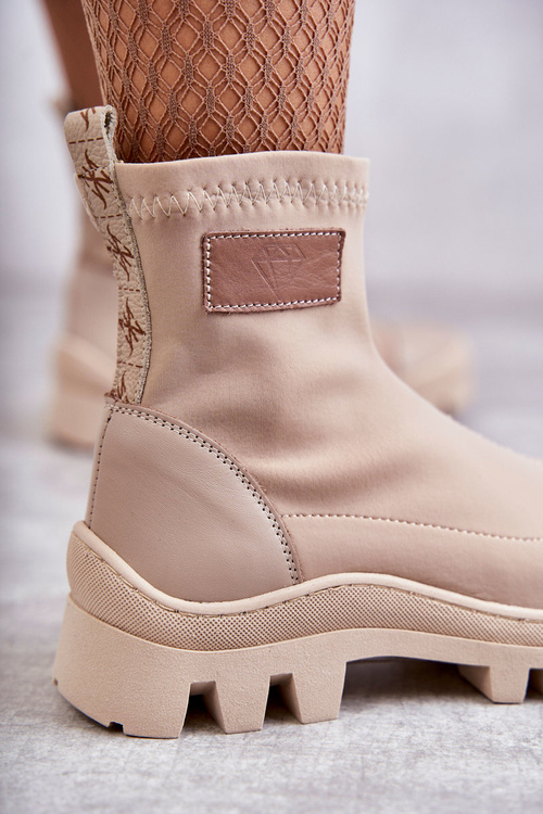 Чоботи жіночі тканинні Ніколь 2703 Бежеві