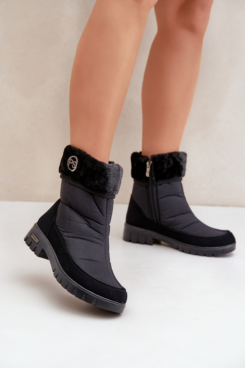 Модні жіночі утеплені снігові чоботи Progress PROGJ-21-13 Black