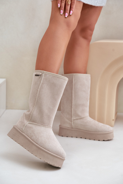 Високі зимові черевики на платформі Big Star OO274894 Світло-бежевий