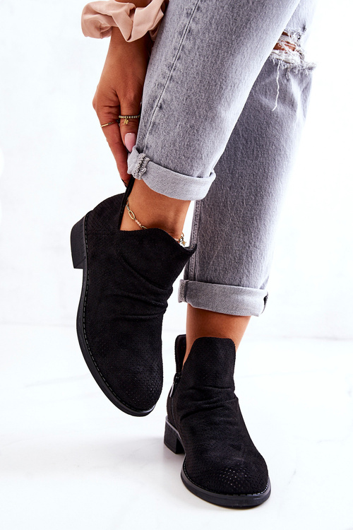 Ажурні гофровані чобітки Чорна Синтія