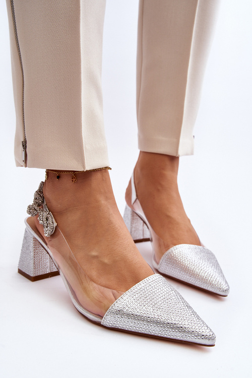 Елегантні туфлі з гострим носом D&A MR91292-1 срібло