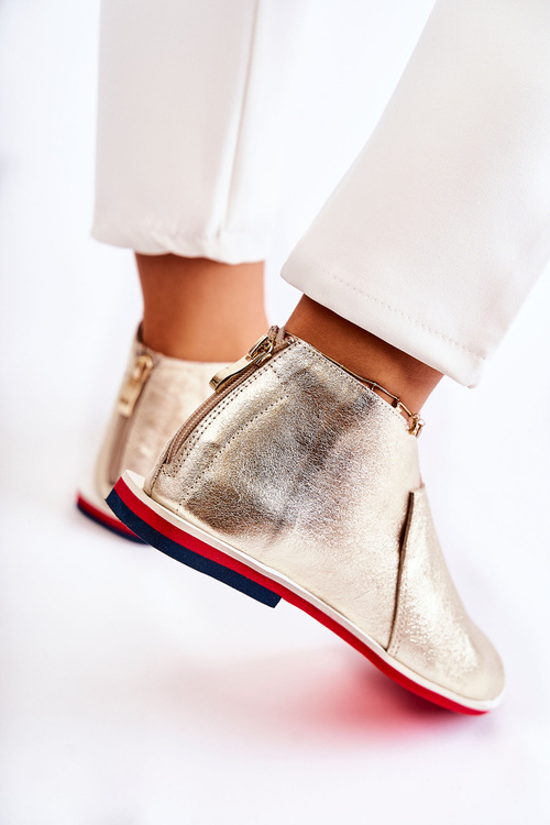 Шкіряні босоніжки на повзунках Gold Clorie