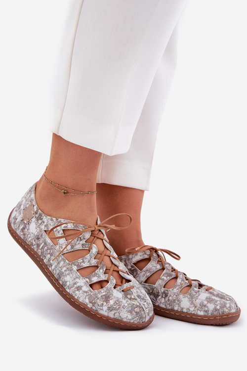 Шкіряні Балерини З Вирізами Maciejka 06835-25/00-1 Золоті