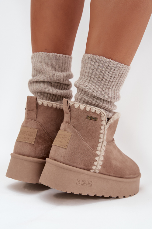 Жіночі Снігоступи На Платформі З Швами Big Star SS274129 Бежеві