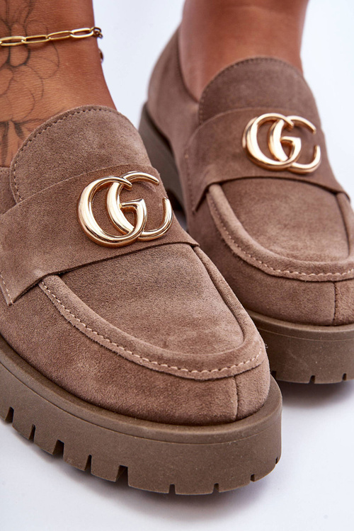 Жіночі замшеві напівчоботи з темно-бежевим орнаментом Rosefalls