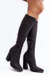 Чорні жіночі чоботи Rishabh на високих підборах