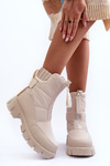 Жіночі високі зимові черевики утеплені бежеві Freoc