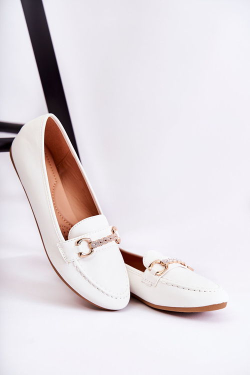 Жіночі шкіряні лофери білі Godley