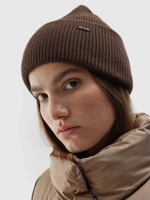 4F Жіноча зимова шапка 4FAW23ACAPF293-80S Коричневий