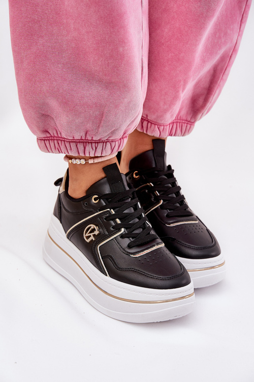 Жіночі Спортивні Черевики На Платформі Чорні Caldeno