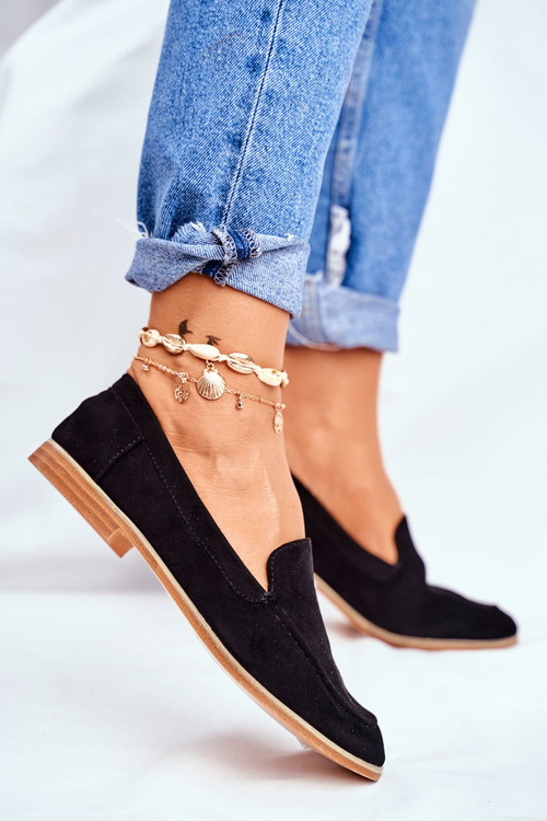 Жіночі броги Сліпони Лофери замшеві чорні Twinky