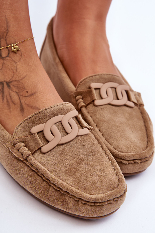 Жіночі модні замшеві мокасини коричневого кольору Rabell