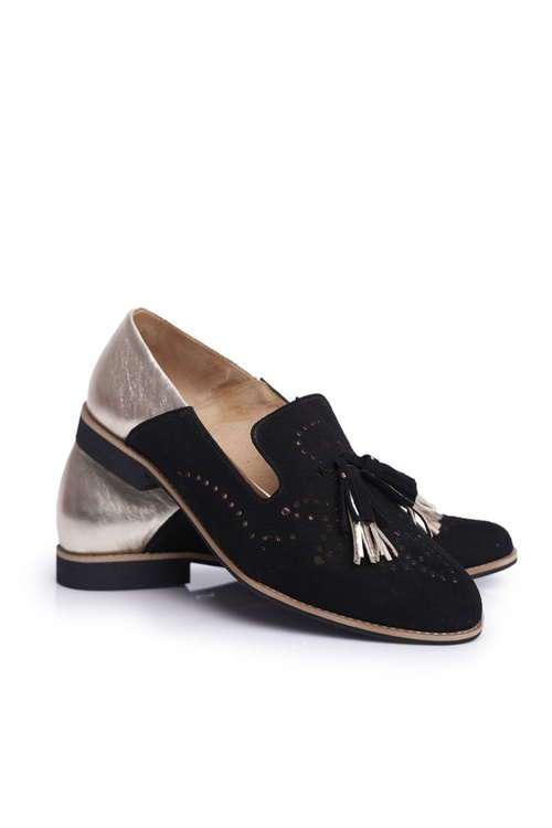 Жіночі напівчеревики Maciejka шкіряні мокасини чорні 04484-01/00-5