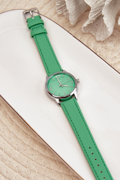 Жіночий годинник з ремінцем зі штучної шкіри зелений Ernest E62177