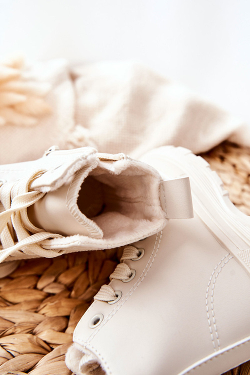 Дитячі шкіряні утеплені кросівки Bomi світло-бежеві