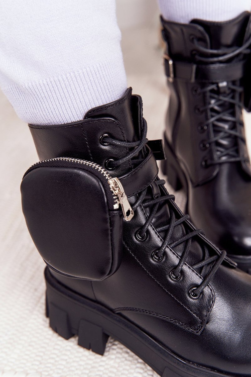 Чоботи жіночі на платформі з портмоне Чорна субота