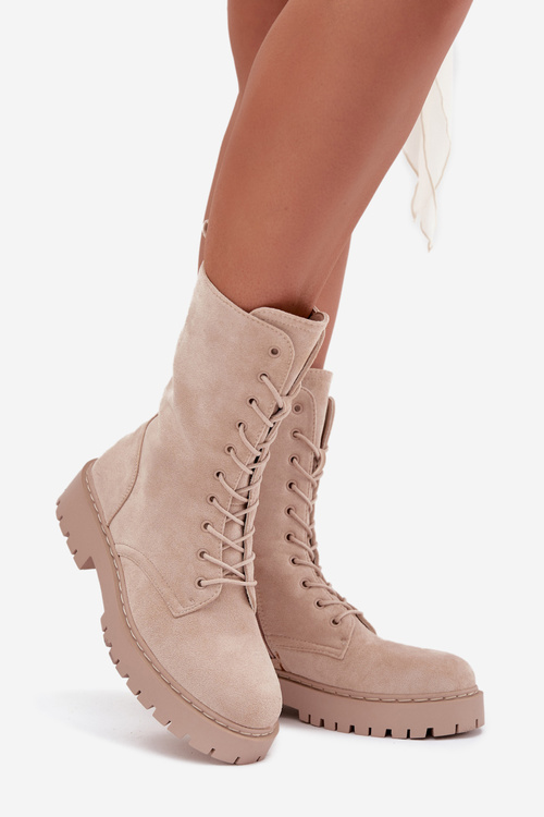 Жіночі черевики Workery утеплені бежеві Marvielle