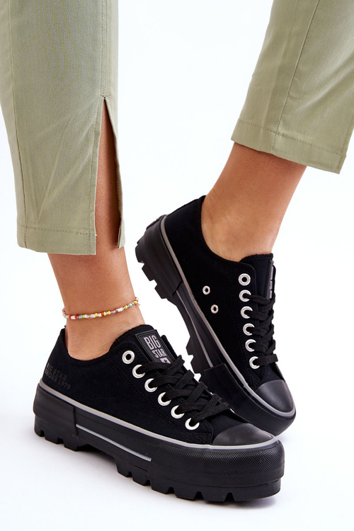 Тканинні кросівки на платформі Big Star LL274149 Чорні