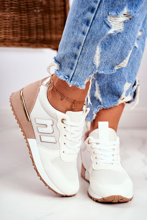 Жіноче спортивне взуття Кросівки біло-бежеві Maddie