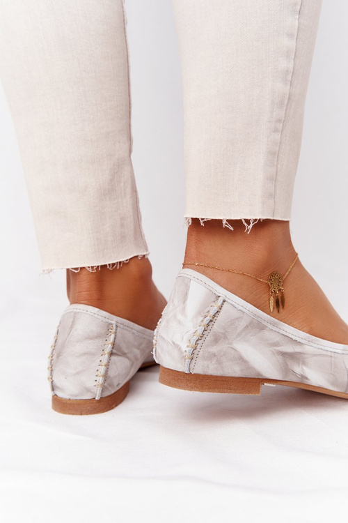 Класичні шкіряні жіночі балетки Maciejka 01358-44 Beige