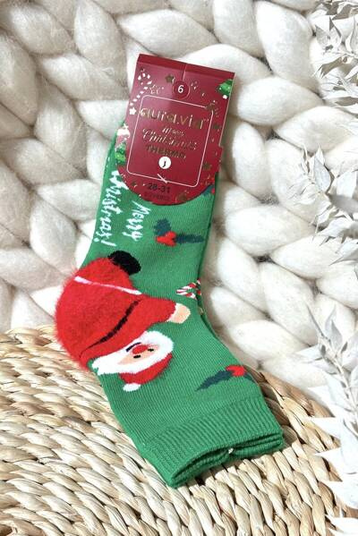 Дитячі новорічні бавовняні шкарпетки з Санта-Гріном
