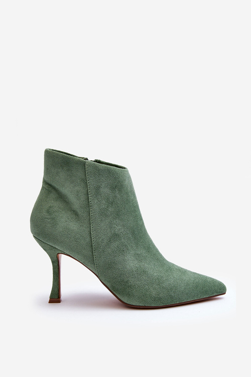 Жіночі замшеві чоботи на підборах Зелені Merisa