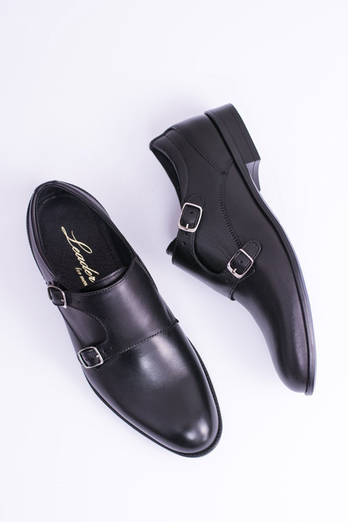 Шкіряні елегантні чоловічі півчеревики чорні