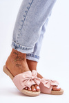 Модні жіночі тапочки з бантом Pink Estera