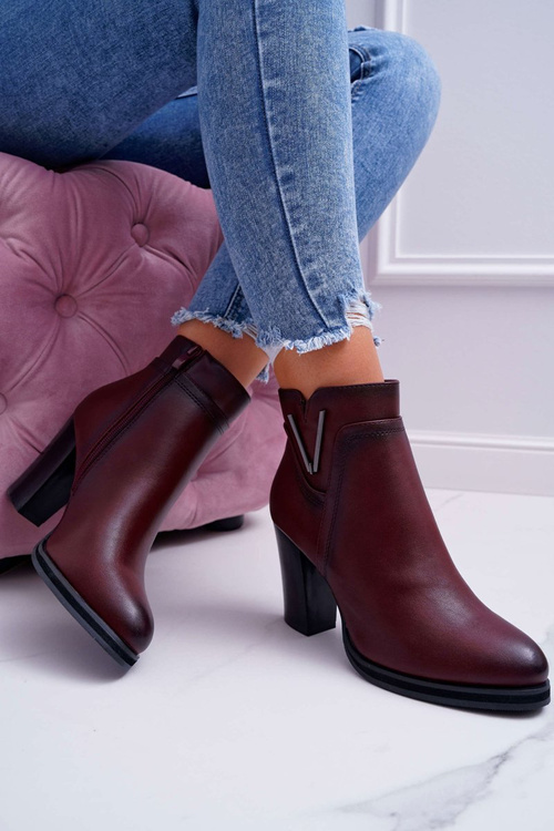 Жіночі чоботи на підборах Sergio Leone Maroon BT537