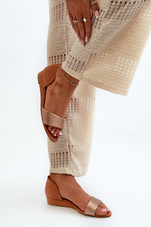 Шкіряні сандалі Maciejka 1971-68 Коричнево-золоті