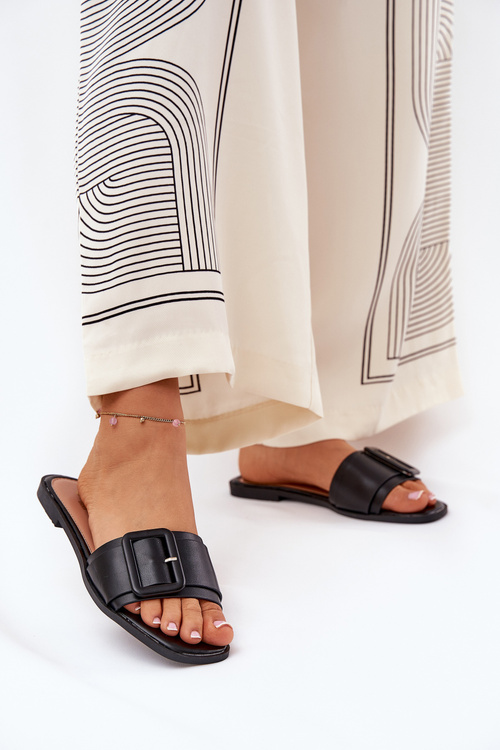 Плоскі Жіночі Сандалі Еко Шкіра З Пряжкою Золоті Bamma