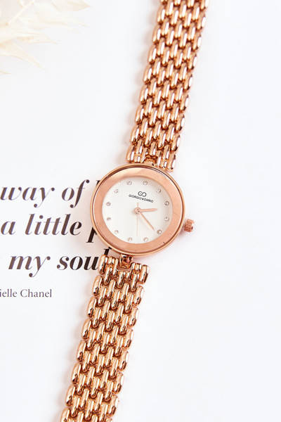 Жіночий годинник Giorgio & Dario з кубічним цирконієм на циферблаті з рожевого золота