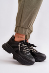 Жіночі кросівки на масивній підошві з декоративною шнурівкою Black Relissa