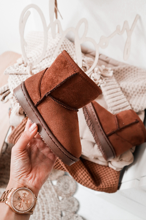 Дитячі утеплені зимові черевики коричневого кольору Gooby