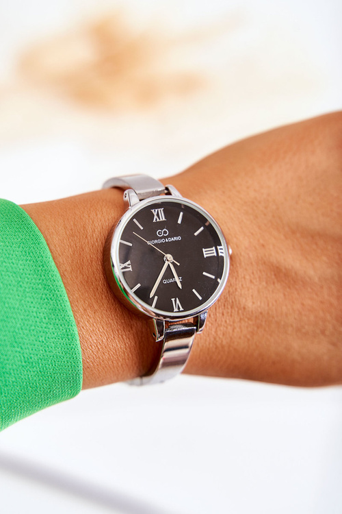 Годинник-браслет Giorgio & Dario із срібним чорним циферблатом