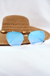 Жіночі сонцезахисні окуляри Prius PRE-38 Gold Blue Mirror Glitter