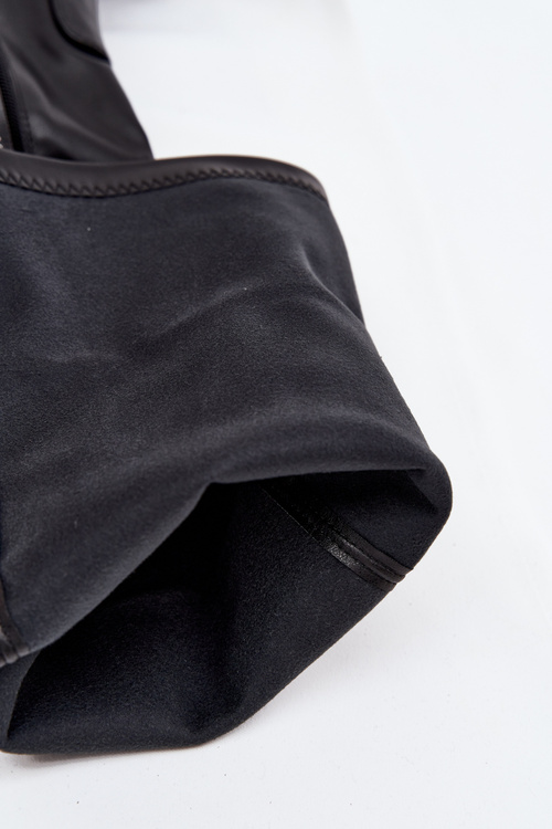 Жіночі чоботи до коліна на підборах з екошкіри чорні Tahlina