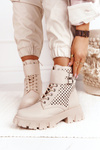 Ажурні Чоботи На Платформі Бежеві Здуті