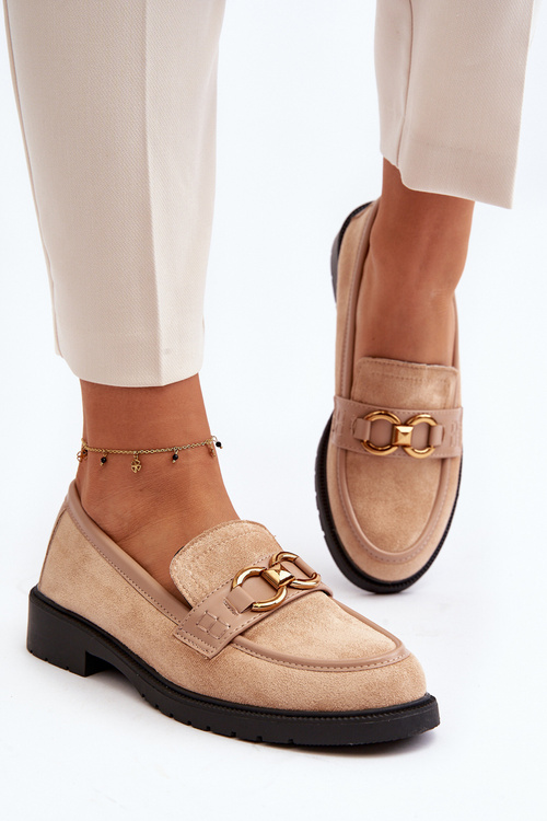 Класичні бежеві жіночі мокасини Fiviana