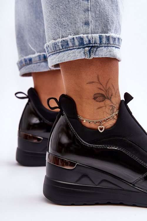 Жіночі сліпони на танкетці чорні Farro