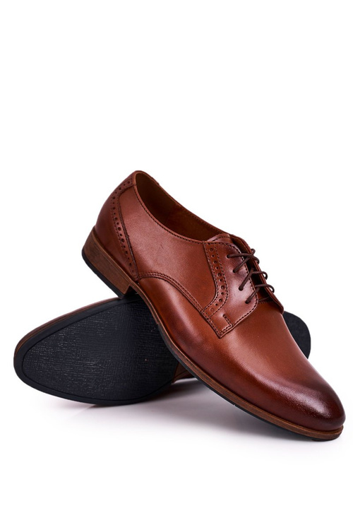 Чоловічі шкіряні мокасини на світлій підошві BEDNAREK світло-коричневі