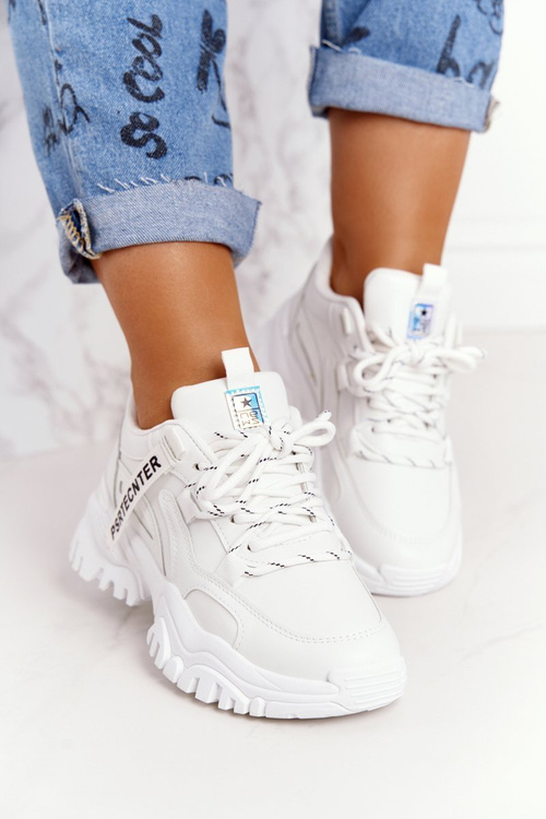 Жіночі кросівки на масивній підошві Білий сміх