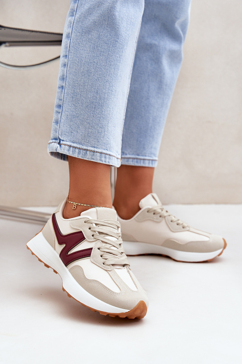 Жіноче Спортивне Взуття Кросівки Бежево-Вишневе Britma